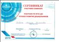 АО "Издательство" Просвещение"Сертификат участника семинара  "Работаем по ФГОС ДО: Речевое развитие дошкольников.12.02.2019(4часа)